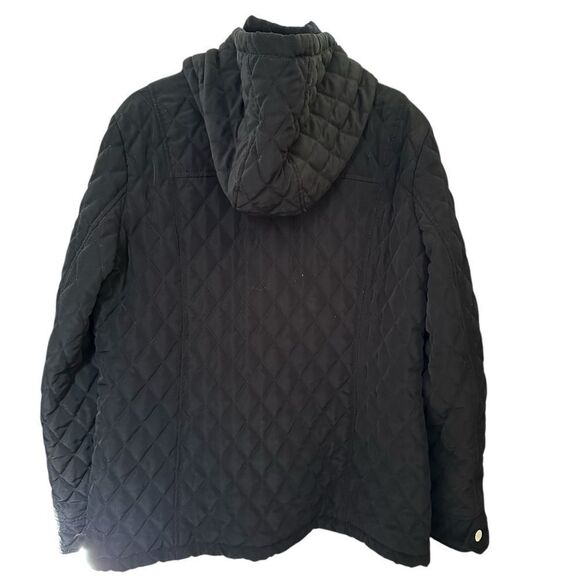 London Fog ~ Black quilted jacket w/ hood ~ size XL - Picture 5 of 14